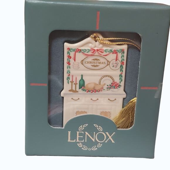 Vintage 1990 Lenox Holiday Homecoming Hutch Ornament In Box - Picture 1 of 5